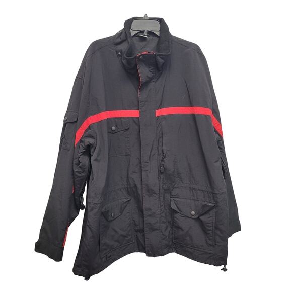 Mens XXL Long Sleeve Full Zip & Button Multi Pocket Drawstring Waist Lined Coat - Picture 1 of 4